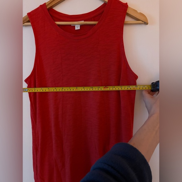 J. Jill Size Small Cotton Modal Sleeveless Crewneck Dress With Pockets Orange - Picture 8 of 9